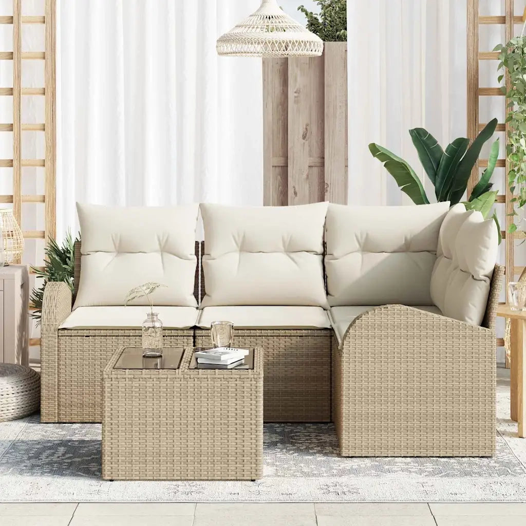Set Divano da Giardino Beige polyrattan 3346031