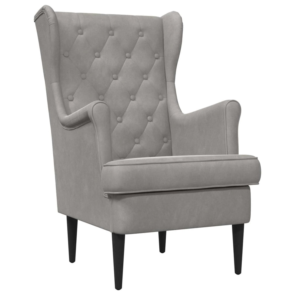 Poltrona Grigio Chiaro Velluto 42029926