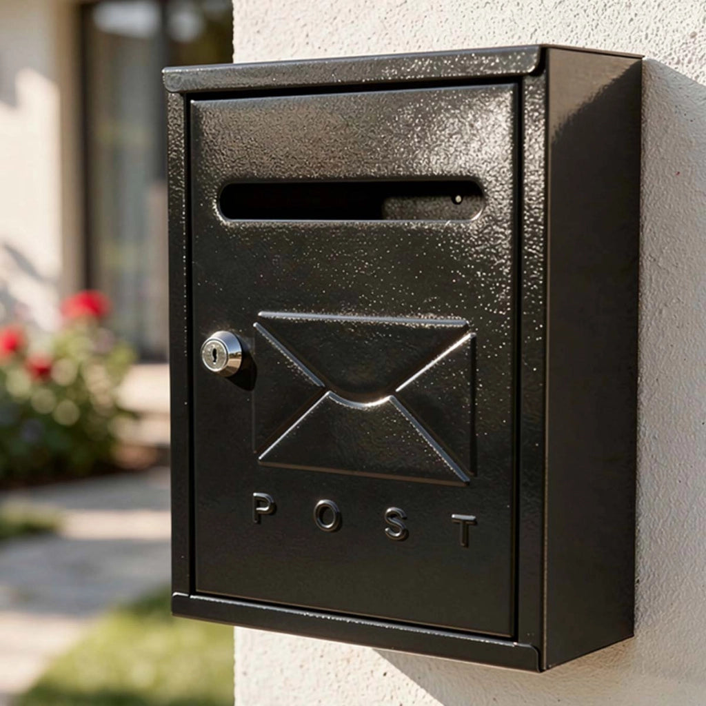 Cassetta Postale Metallica Impermeabile e Antiruggine 26×20×7.5cm Nero Avizar