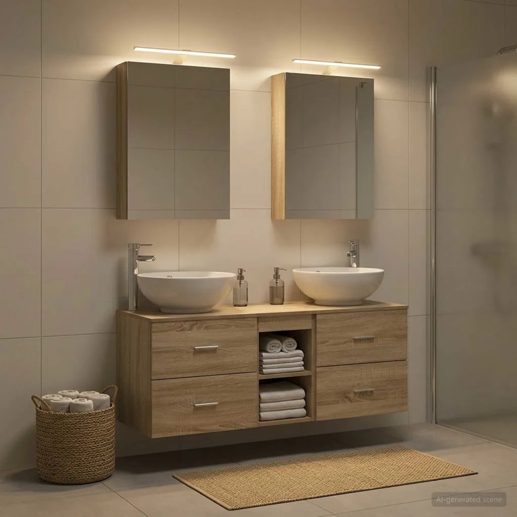 Set di mobili per il bagno 5 pcs Rovere Sonoma 3406953
