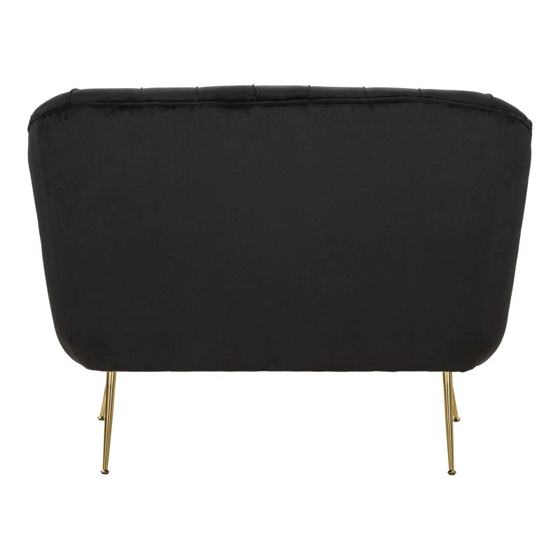 Divanetto Budapest Nero Con Cuscini cm 130x83x91
