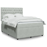 Giroletto a Molle con Materasso Grigio Chiaro 140x200cm Velluto