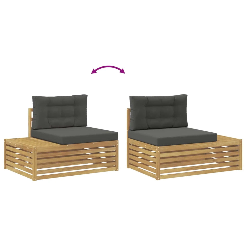 6 pz Set di divani da esterno Poliestere Bianco 3391122