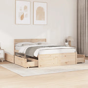 Letto senza Materasso-Struttura Letto 140x190 cm in Legno Massello di Pino 316743