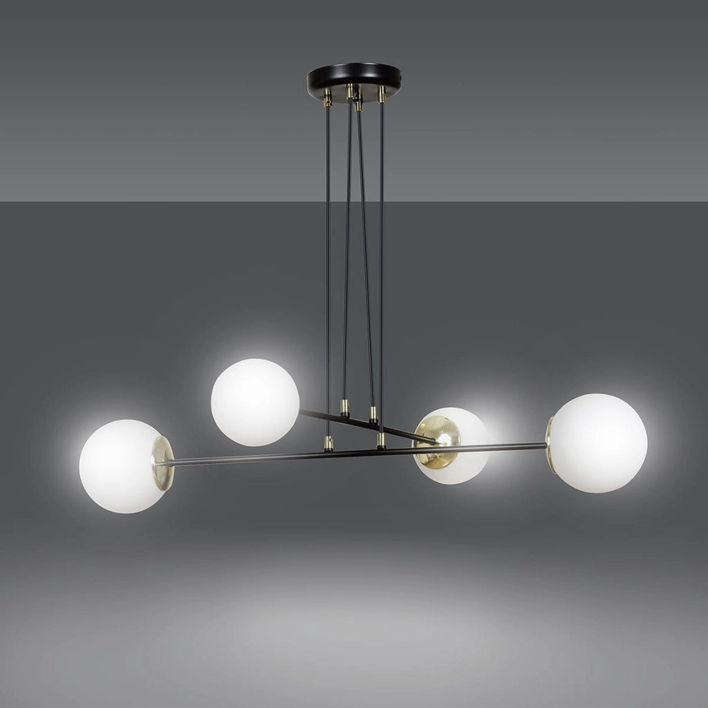 Lampadario Emibig OGNIS 4xE14 Nero Ø75cm dimmerabile