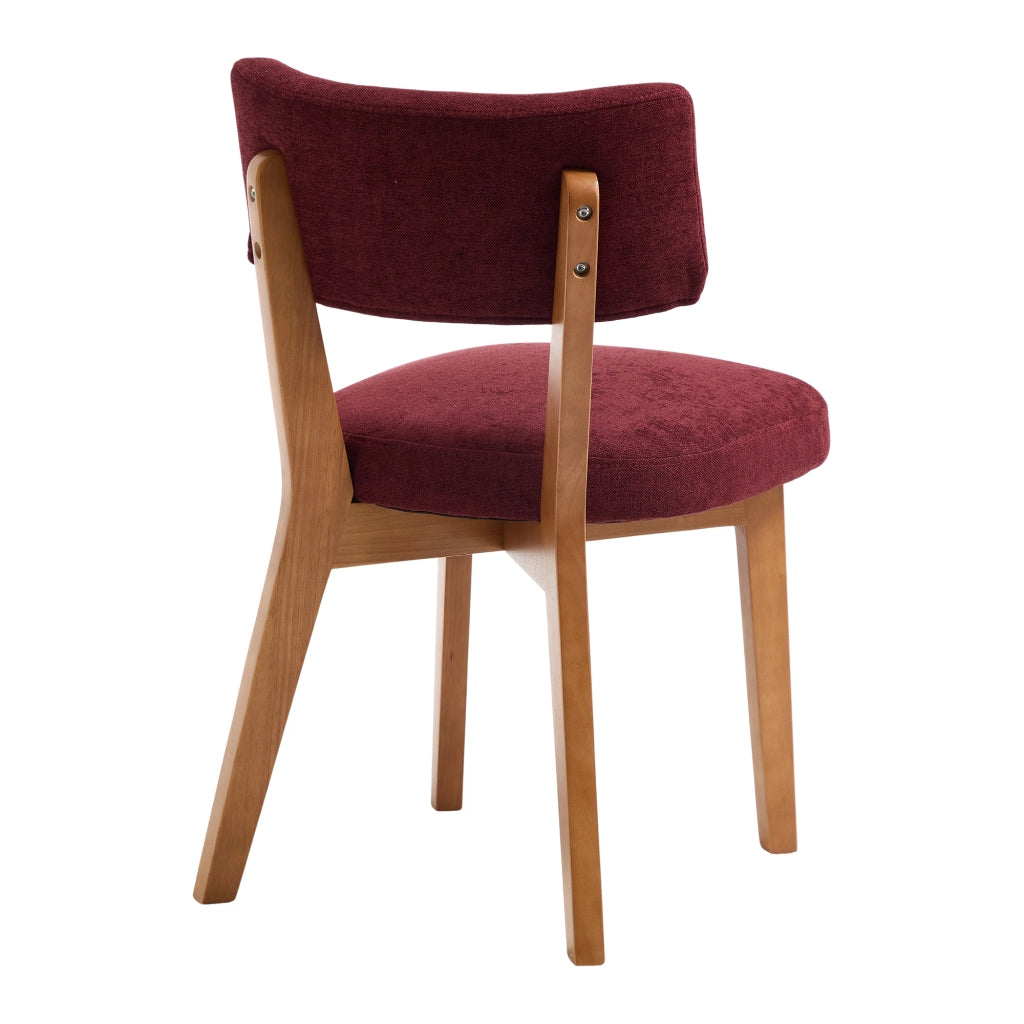 Set 2 Sedie da Pranzo Mid-Century ¨C MINIMAL ¨C Gambe in Legno Massello, Seduta Imbottita in Tessuto