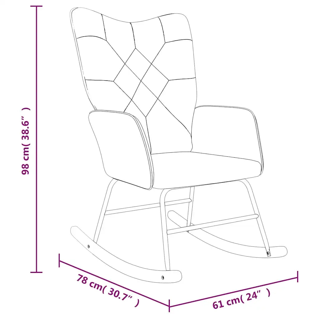 Sedia a Dondolo in Tessuto Patchwork CFW2781070