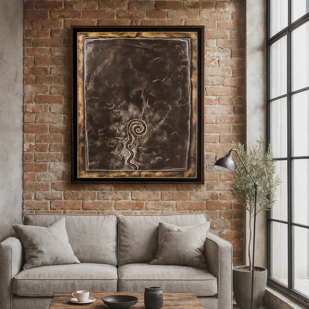 Olio su tela da parete swirl 100x120 cm design moderno | Duzzle