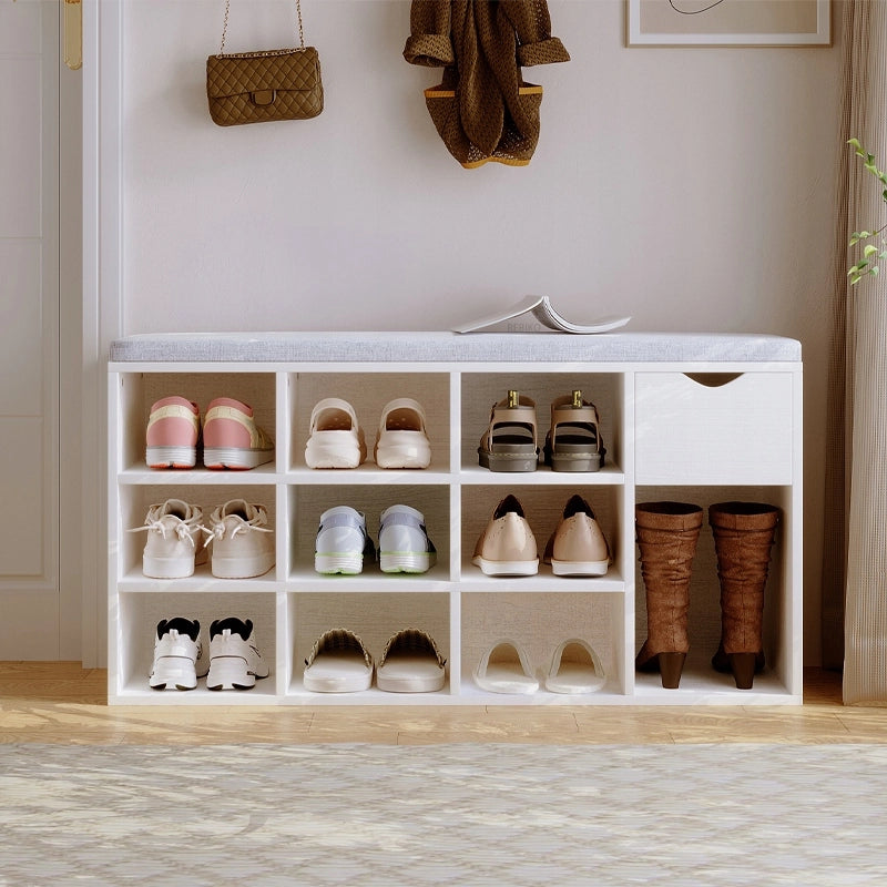 Armadio per scarpe con seduta loft bianco panca ingresso moderno 100 cm