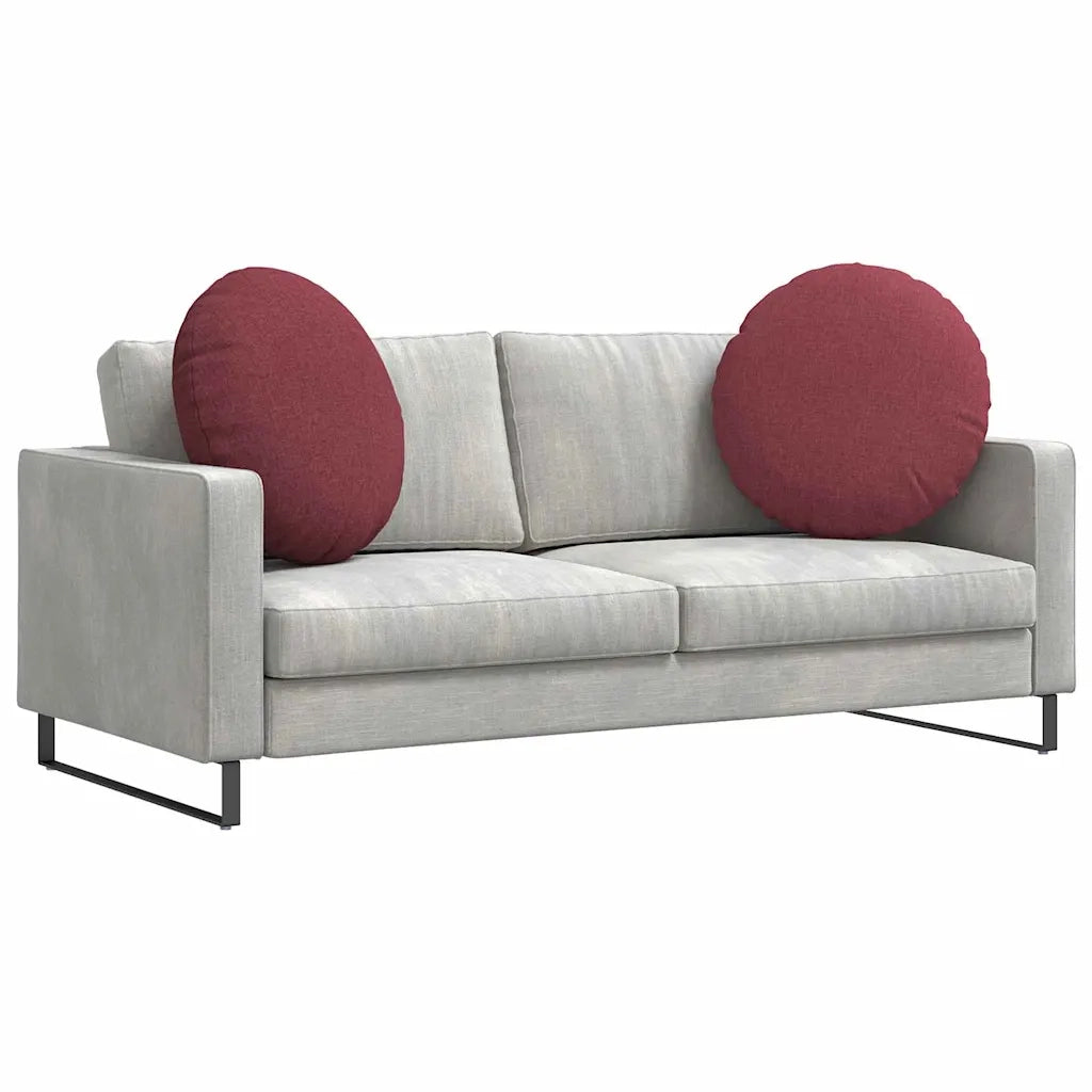 Cuscini per Seduta 2 pcs Rosso Vino Ø60 x 21 cm Tessuto 42014197