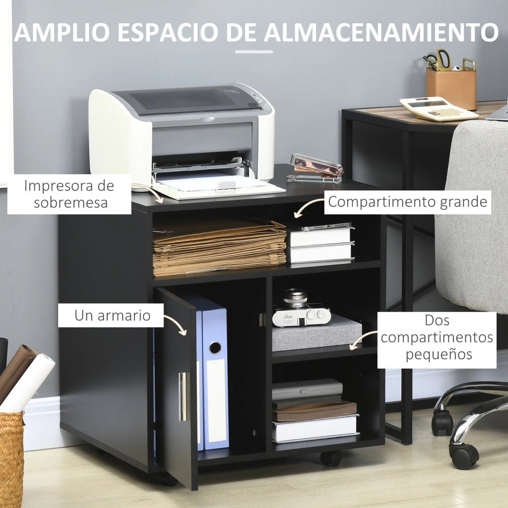 Mobile con ruote ¨C Xylo ¨C Nero 60x50x65,5 cm