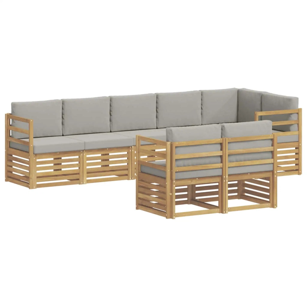 Set di divani da esterno 8 pcs Bianco e Grigio Chiaro 3392016