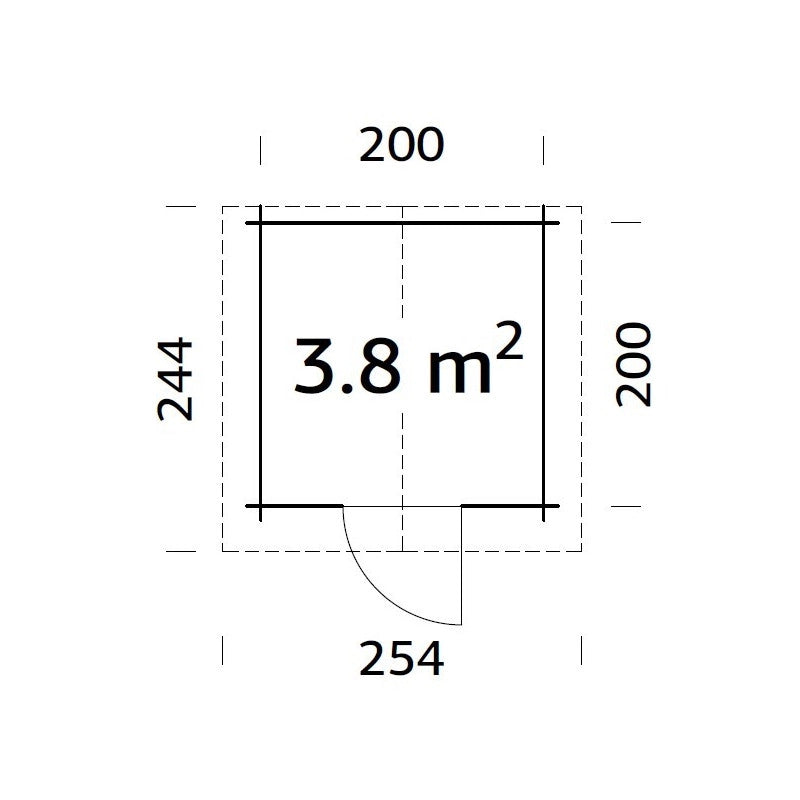 Casetta in legno da giardino 218x218 cm pareti 28 mm con pavimento incluso e porta con vetro, deposito attrezzi esterno - Esterni da Vivere