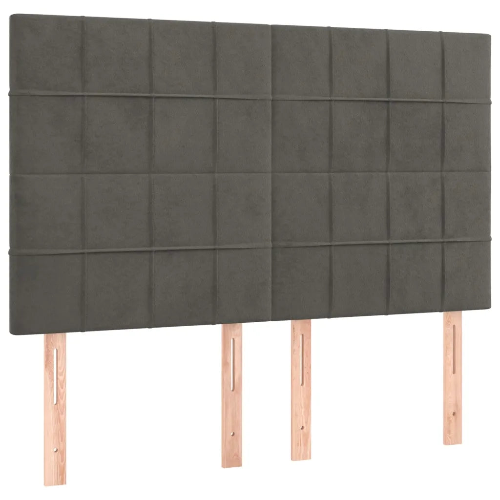 Letto a Molle con Materasso e LED Grigio Scuro 140x200 cm 3136126