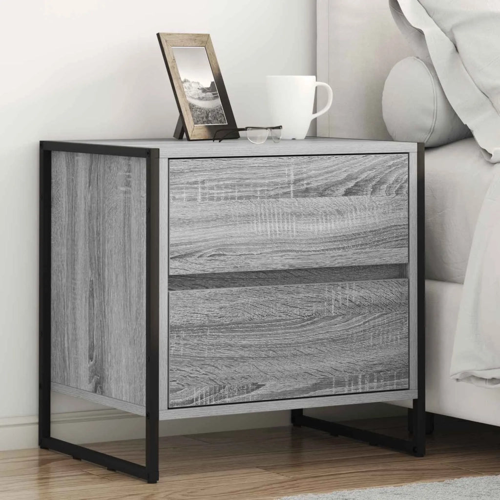 Comodino Grigio Sonoma 50 x 39.5 x 50 cm Legno multistrato 886684