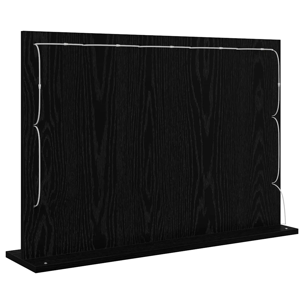 Specchio da Vanit¨¤ Rettangolare Rovere Nero 80 x 15 x 18 cm
