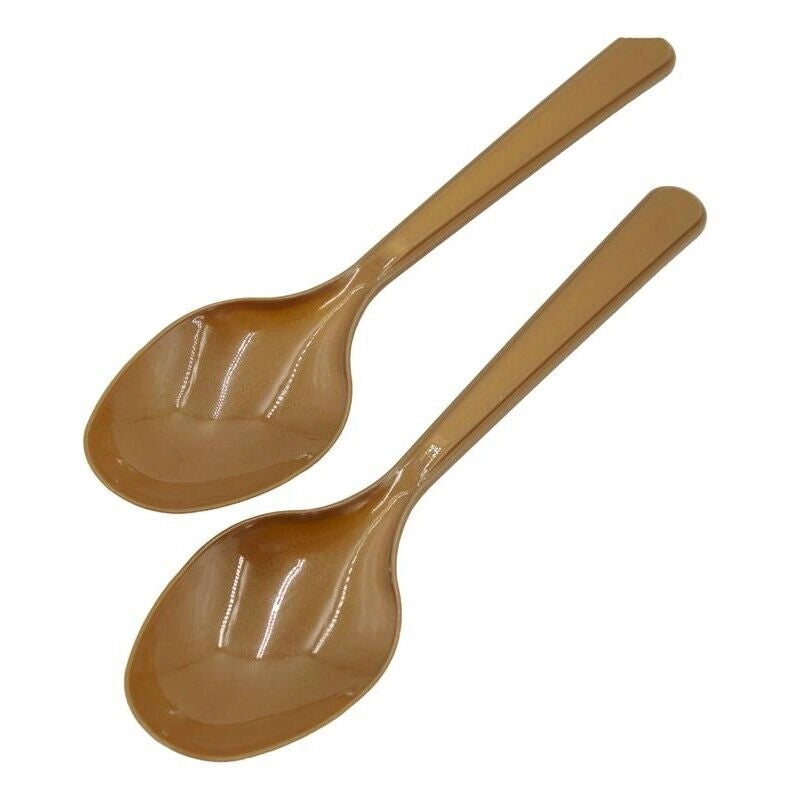 CUCCHIAI DI PLASTICA SET 40 PZ COLORE ORO DA TAVOLA E PER FESTE RIUTILIZZABILI