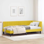 Cornice del letto ad angolo Giallo 90 cm x 190 cm Velluto 42016424