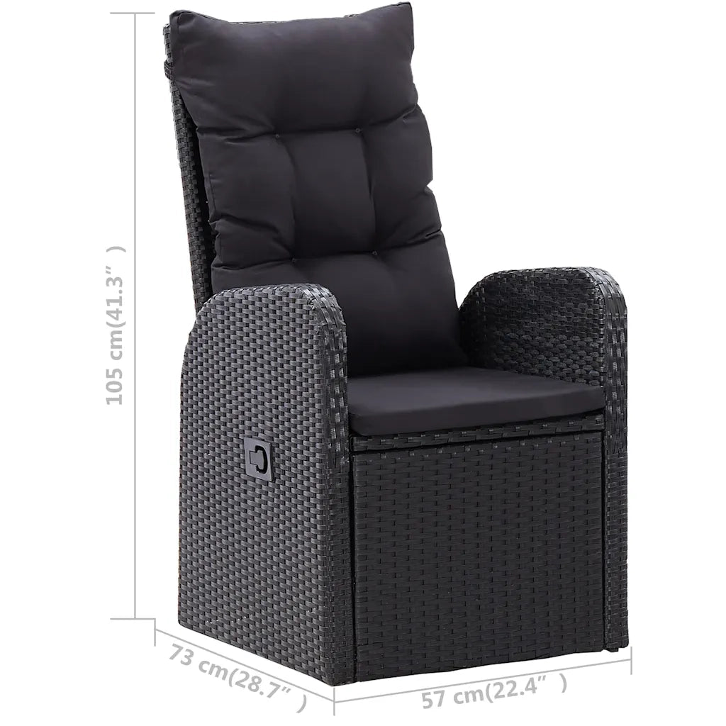 Set da Pranzo da Giardino 9 pz Nero 3067905