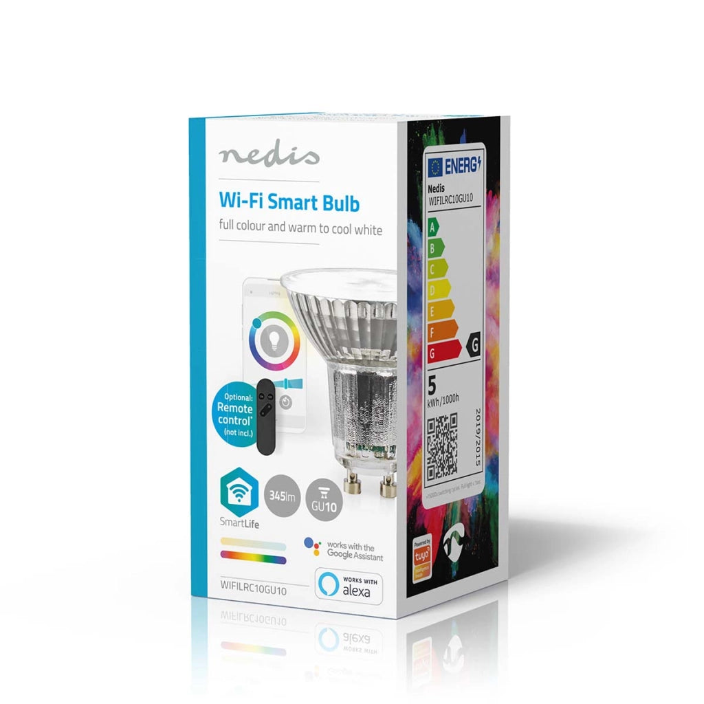 SmartLife RGB LED Lampada spot da incasso 5W GU10 345lm 6500K Argento Nedis