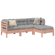 Set Divani Giardino 4 pz Cuscini Legno Massello Abete Douglas