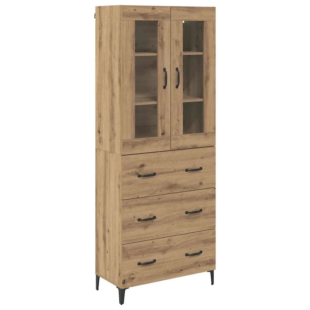 Credenza con Cassetto-Buffet-Armadio da cucina Rovere artigianale 69,5 x 34 x 180 cm 506717