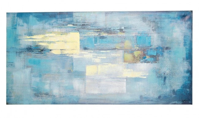 Dipinto 140x3,5x70 cm Abstract Blue in Tela