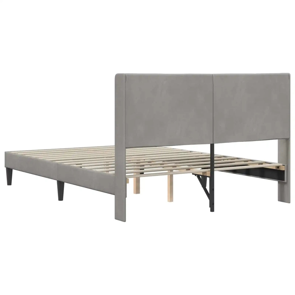 Struttura del letto-Giroletto Grigio Chiaro 120 x 190 cm Velluto 468566