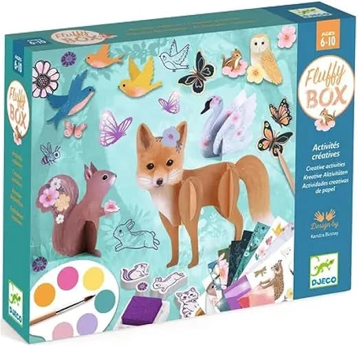 Set multi-attivita creative Fluffy Box, Djeco,Eta 6-10 anni