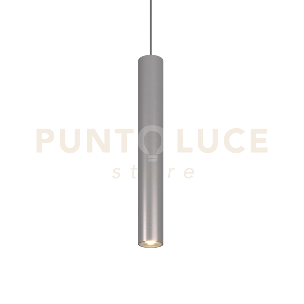 1203 SOSPENSIONE TONDA 1 LUCE ATTACCO GU10 COLORE ALLUMINIO CON CAVO CM 250 ROSONE DA ACQUISTARE SEPARATAMENTE