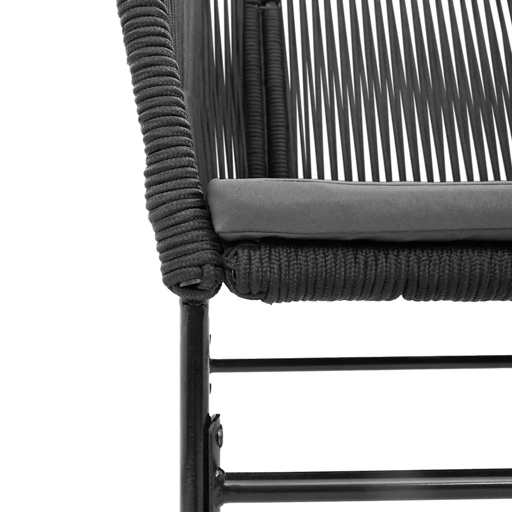 Set da Pranzo da Giardino 3 pz con Cuscini Polyrattan Vetro 3334513