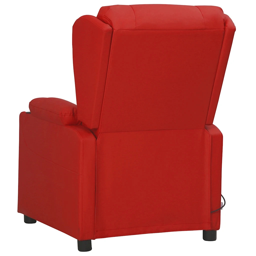 Poltrona Massaggiante | Sedia Relax Rosso Vino in Similpelle