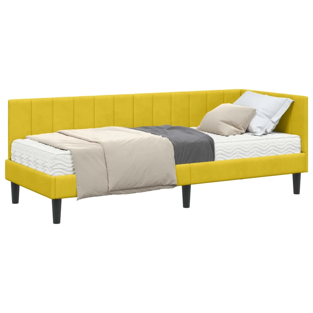 Struttura Letto Angolare con Materasso 2 pcs Giallo Velluto 3393884