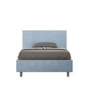 Letto una piazza e mezza senza rete imbottito 120x190 microfibra azzurro Adele