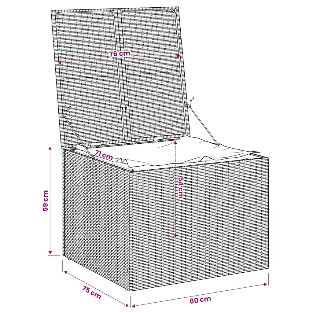 Contenitore da Giardino Grigio 291L in Polyrattan CFW5518446