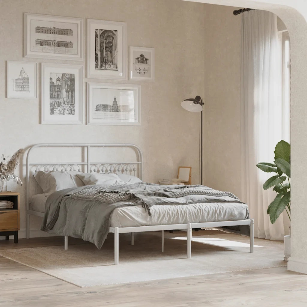 Testiera di Ricambio in Metallo Bianco 135 cm 376681