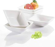 Set di 6 scaldavetri ceramici a forma quadrata 55" in porcellana bianca e ivore