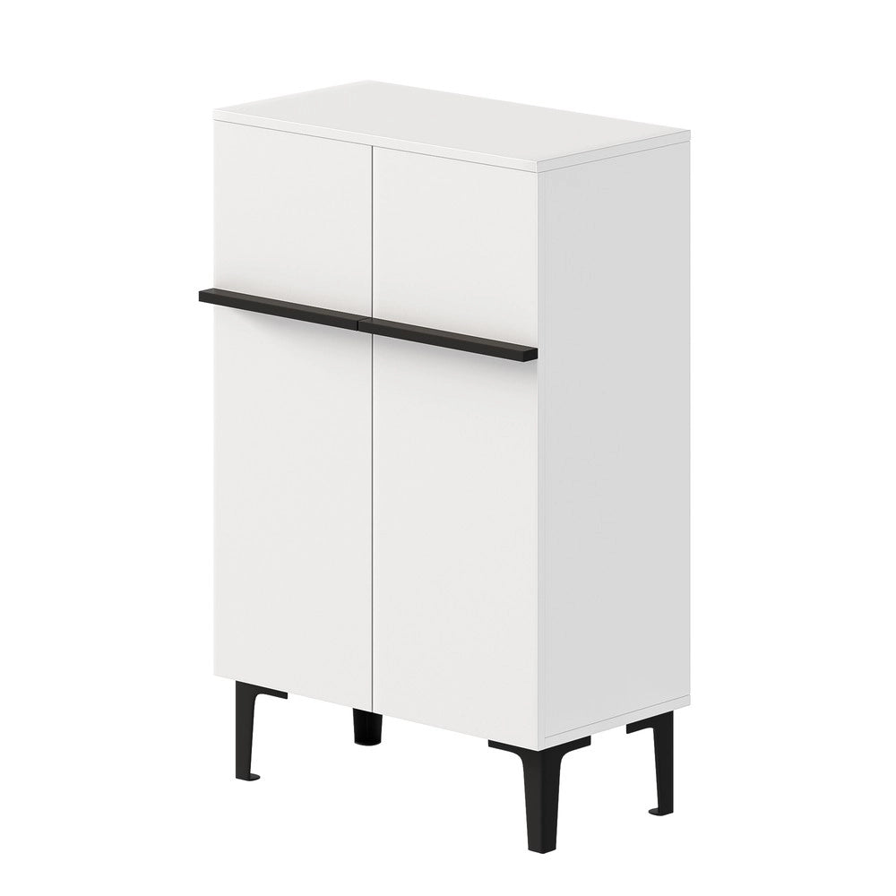 Scarpiera con Ante e Ripiani Regolabili ¨C MINIMAL ¨C Bianco, 95x60x34,5 cm
