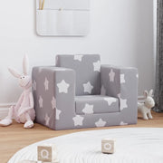 Divano Letto Bambini Grigio Chiaro con Stelle Morbido Peluche 4104802