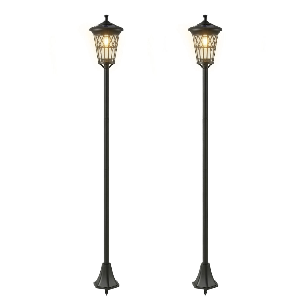 Set 2 Lampioni Solari da Giardino ¨C Xylo ¨C Altezza Regolabile IP44 Nero