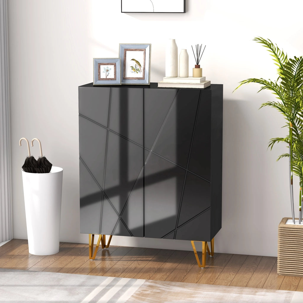 Scarpiera Moderna con Ripiani Regolabili ¨C Minimal ¨C Nero