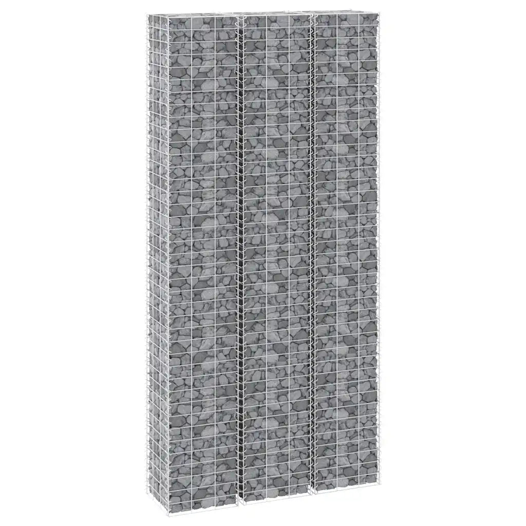 Fioriere Rialzate a Gabbione 3 pz 30x30x200 cm in Ferro