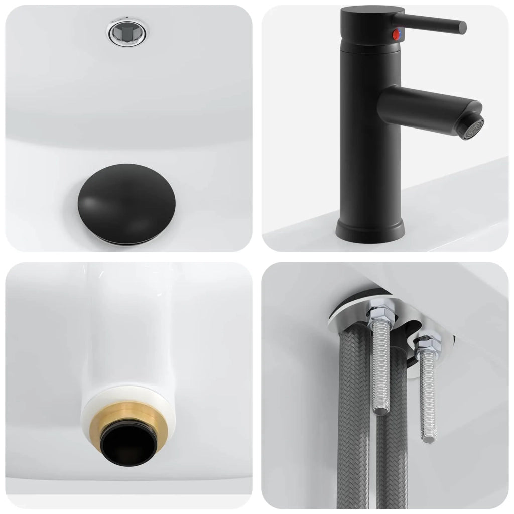 Set di mobili per il bagno Grigio Cemento 56 x 37,5 x 81 cm 3404187