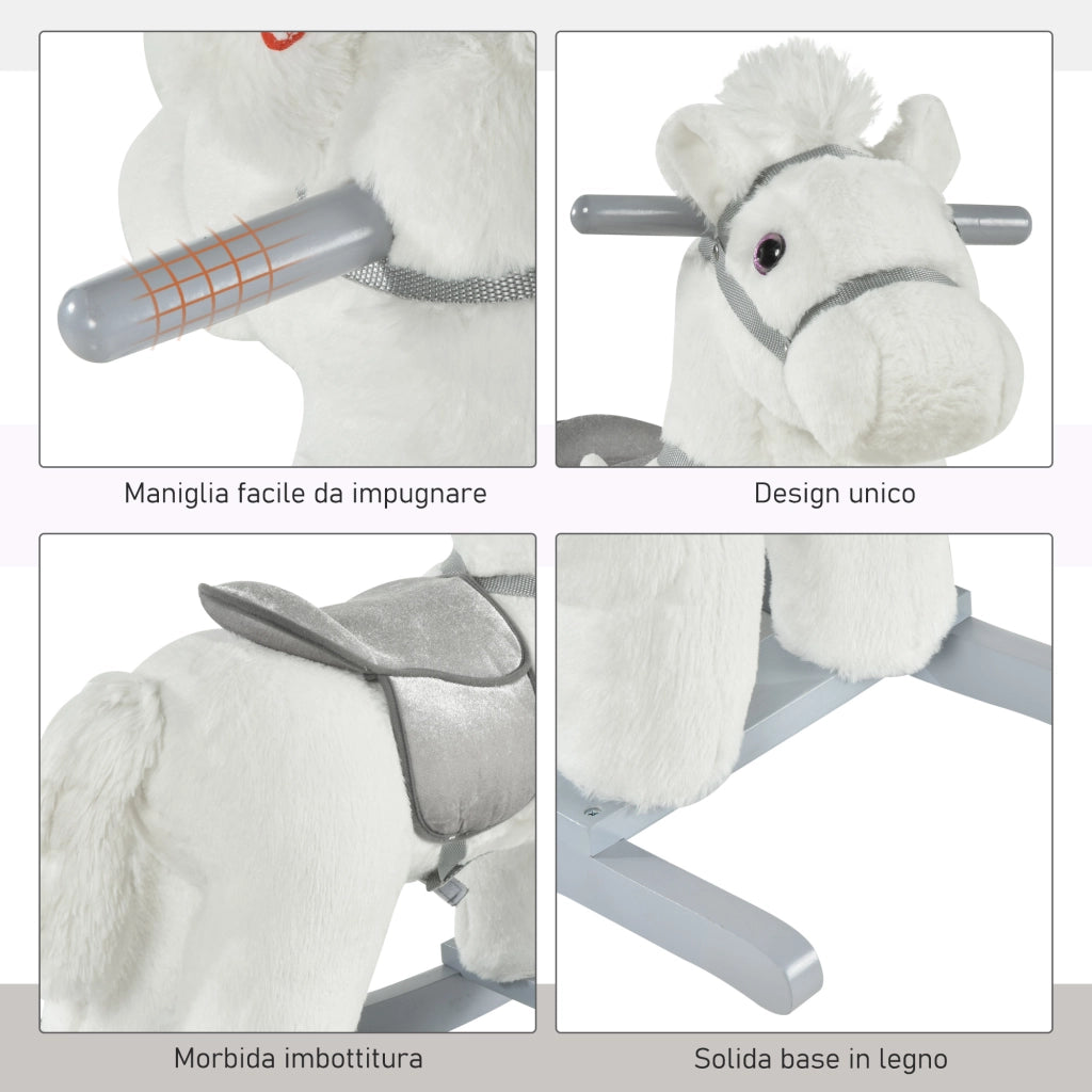 Cavallo a Dondolo per Bambini con Orsetto e Suoni ¨C Minimal ¨C 18-36 Mesi