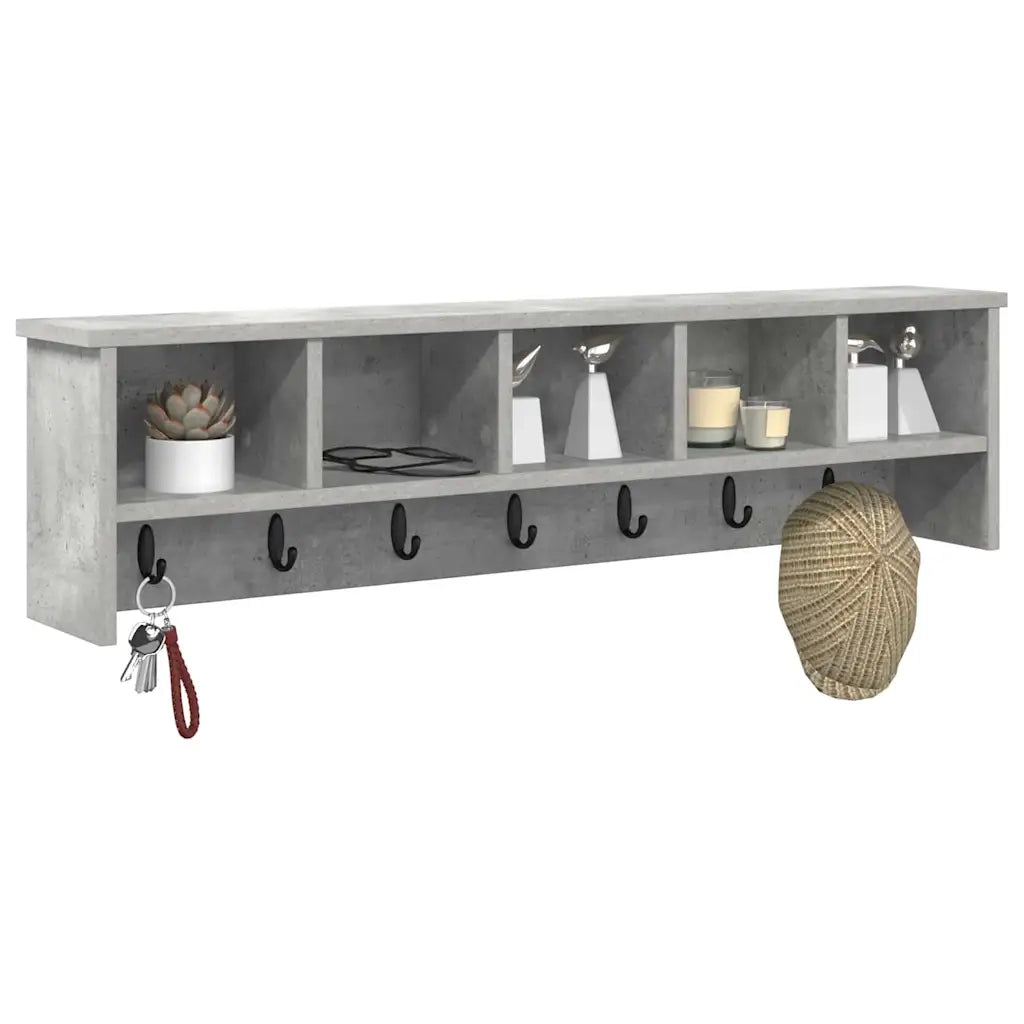 Appendiabiti a muro Grigio cemento 100 x 16 x 26 cm 874326