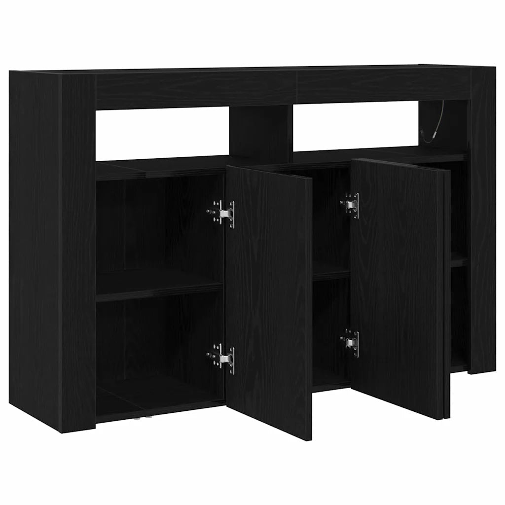Credenza Rovere Nero 116 x 30 x 75 cm Legno multistrato 3333885