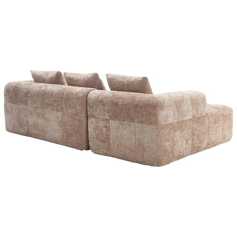 Divano angolare moderno - Xylo - 3 posti in L, chenille, kaki