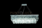 SOSPENSIONE DAIQUIRI GRANDE 8 LUCI ATTACCO E14 L.100CM CROMO E CRISTALLO