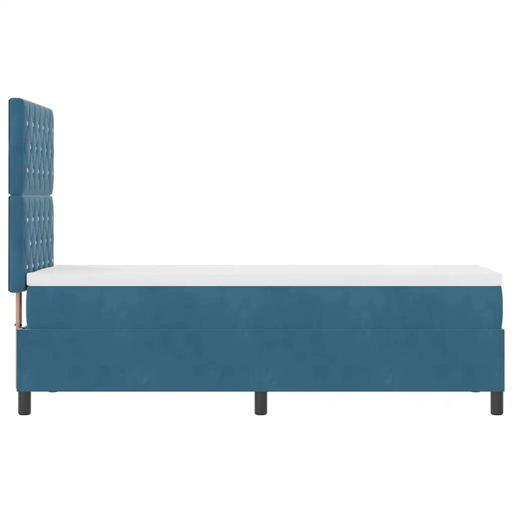 Letto a molle con materasso Blu Scuro 80 x 200 cm Velluto 3339732