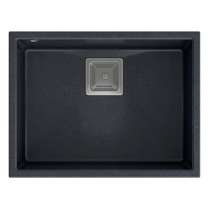Lavello In Granito David 50 Black Metallic Tappo rame spazzolato